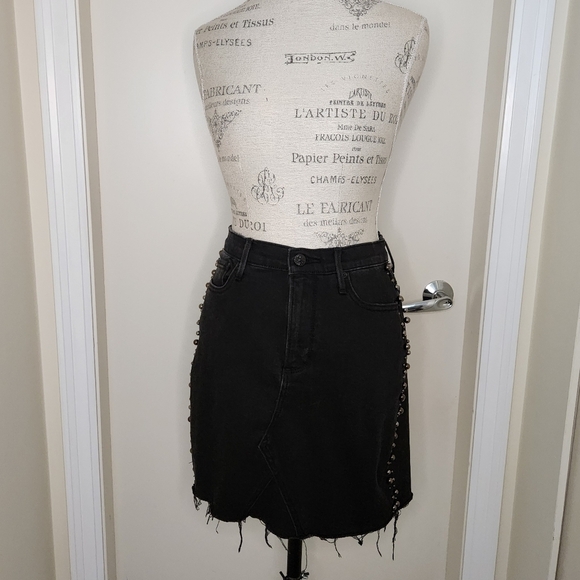 Deconstructed Denim Pencil Skirt - Picture 1 of 10